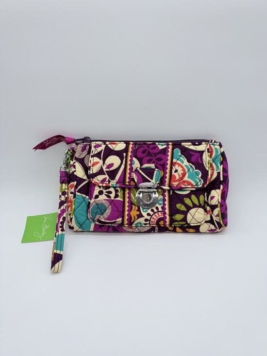 Vera Bradley Handbags - Vera Bradley Pushlock Wristlet PLUM CRAZY Push Lock & Zip Top Zip Inner Pocket
